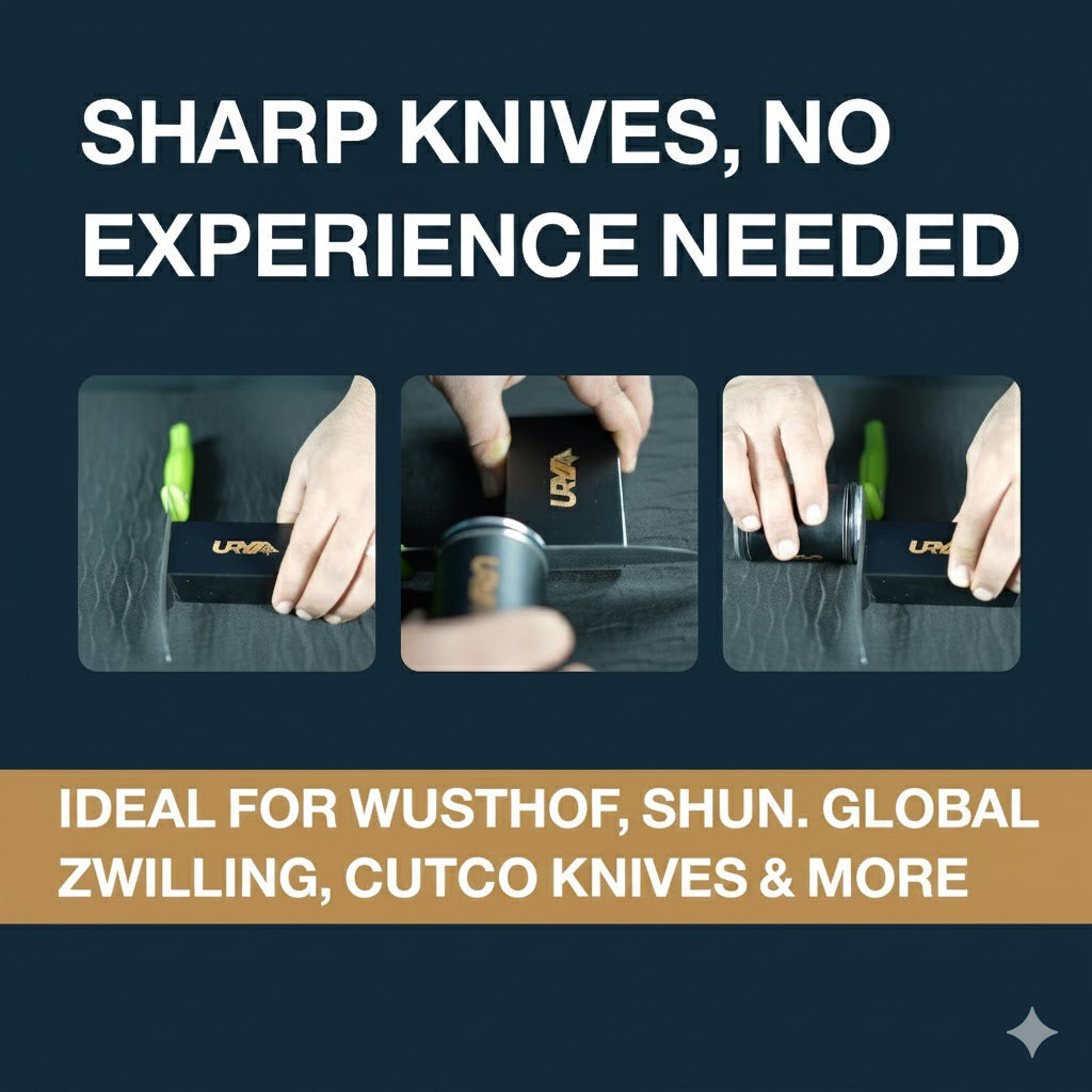 URYA™ 6-in-1 Rolling Knife Sharpener Set – Precision Sharpening System
